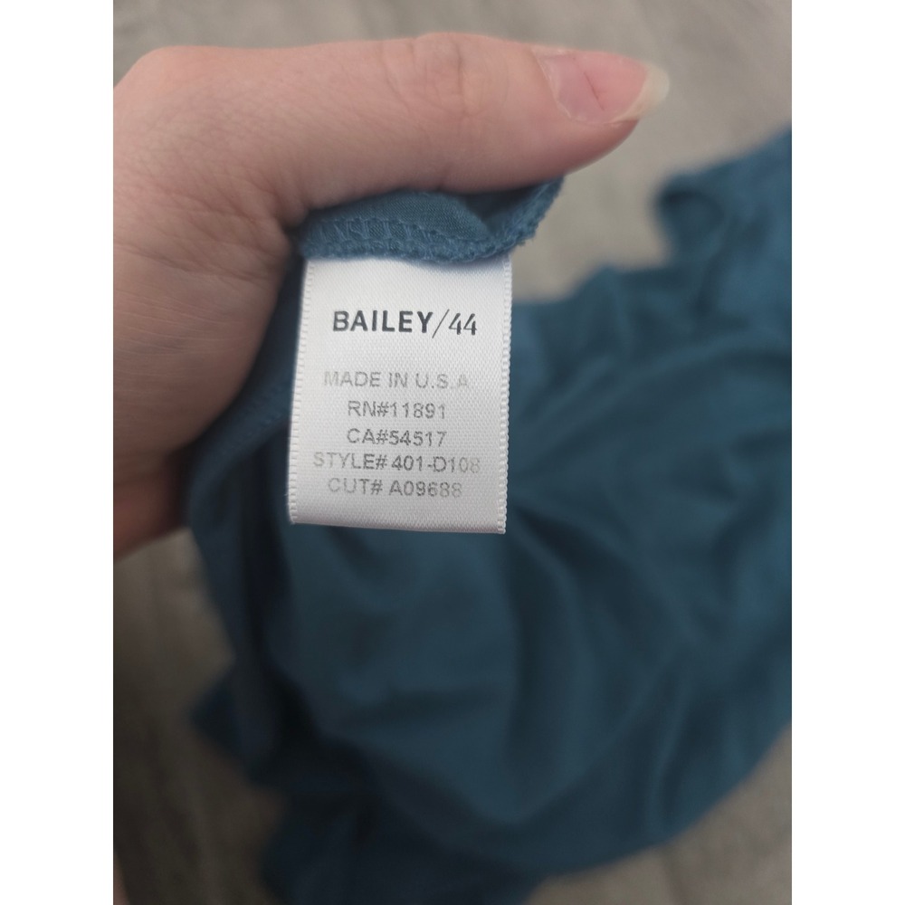 BAILEY 44 Teal Ruched Sleeve Top Made in USA Women's Size Large Soft Stretchy‎ - Picture 6 of 6